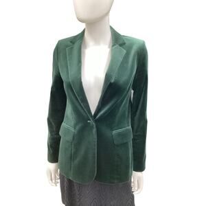 Frame Atelier Blazer Women’s Size XS Velvet Classy One Button Closure Emerald
